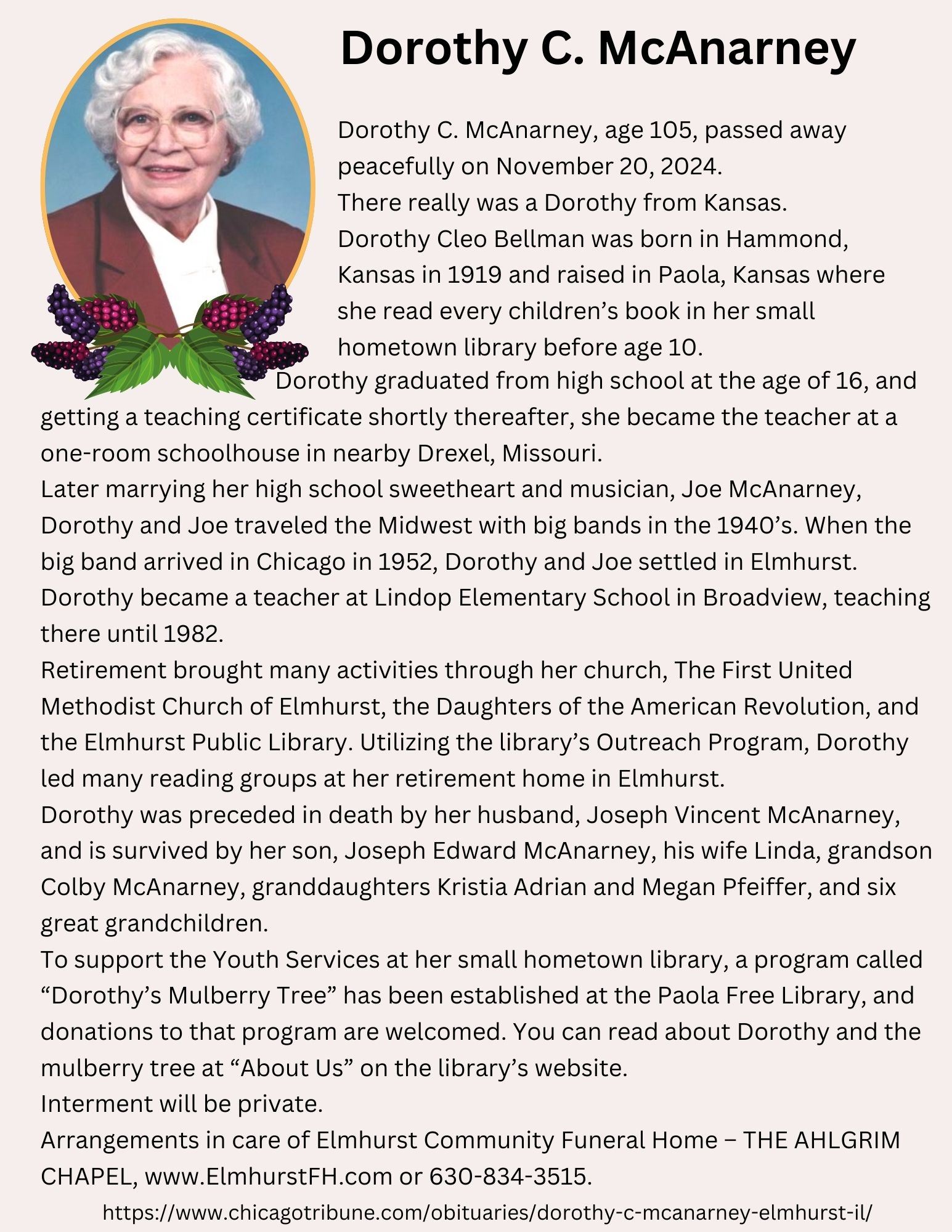 Dorothy C. McAnarneyOBITUARY